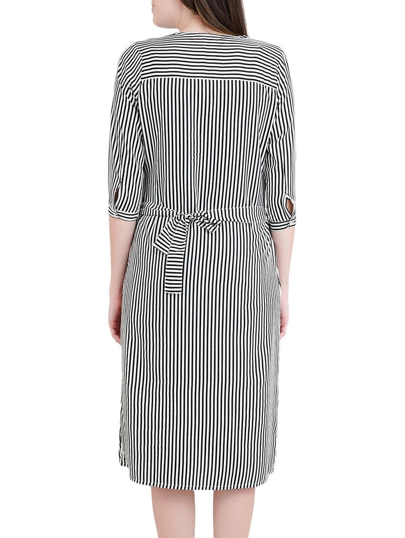 tie back striped belted dress - 14412980 - Zoom Image - 4