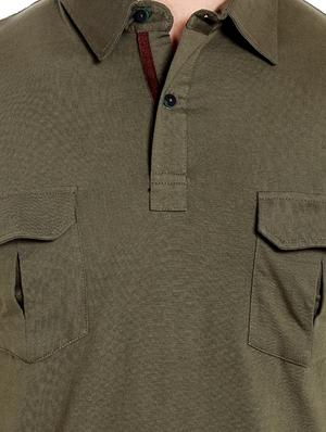 Olive green cotton solid t-shirt - 14413894 - Standard Image - 4
