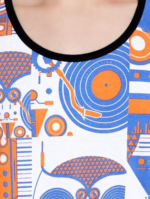 blue cotton all over print t-shirt - 14413904 - Standard Image - 4