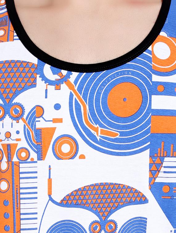 blue cotton all over print t-shirt - 14413904 - Zoom Image - 4