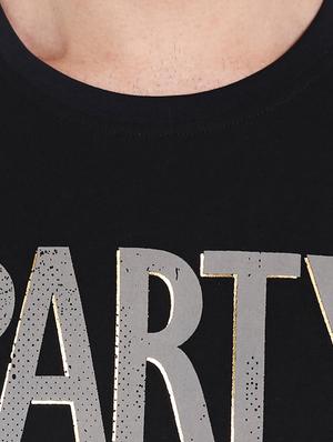 black cotton chest print tshirt - 14413905 - Standard Image - 4
