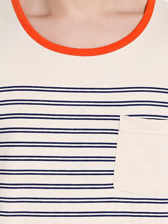 beige cotton pocket t-shirt - 14413906 - Zoom Image - 4