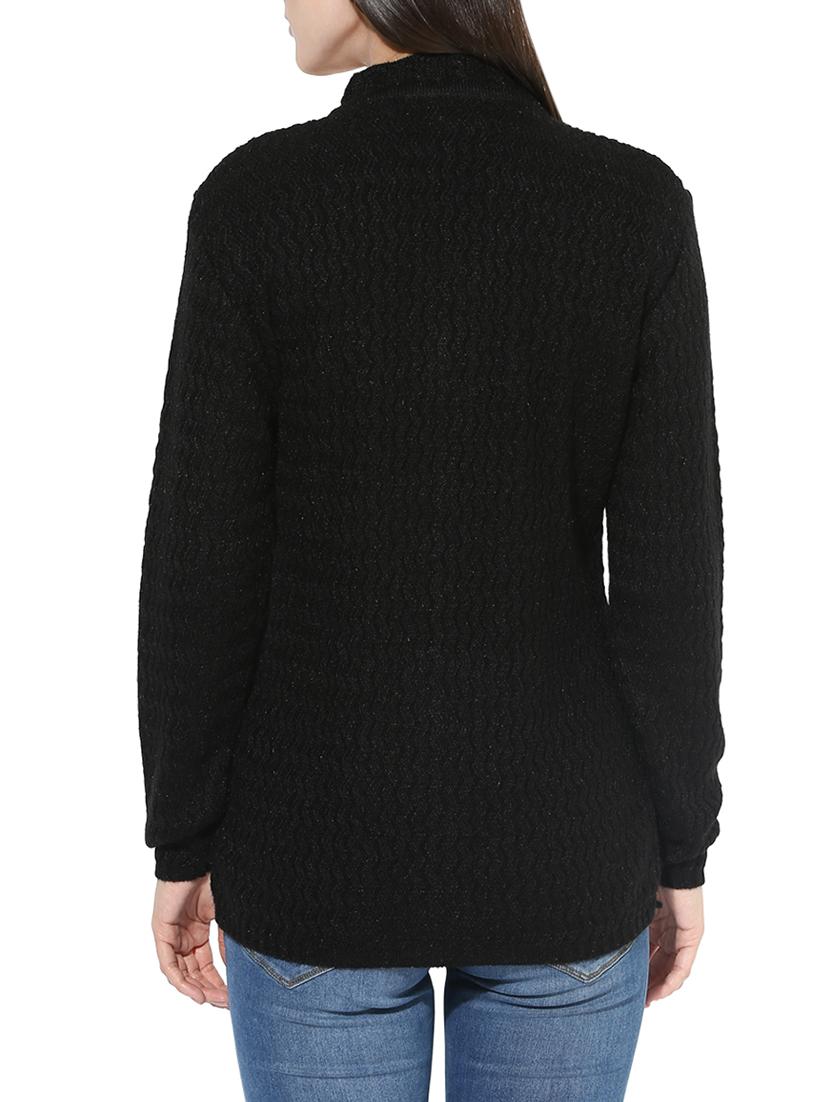Set of 2 black woollen cardigan with muffler - 14417524 - Zoom Image - 4