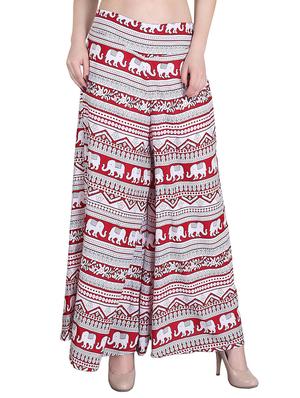 Set of 2 multi colored crepe palazzo - 14417556 - Standard Image - 4