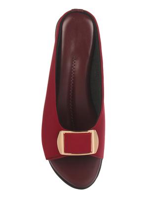 red faux leather slippers - 14417920 - Standard Image - 4