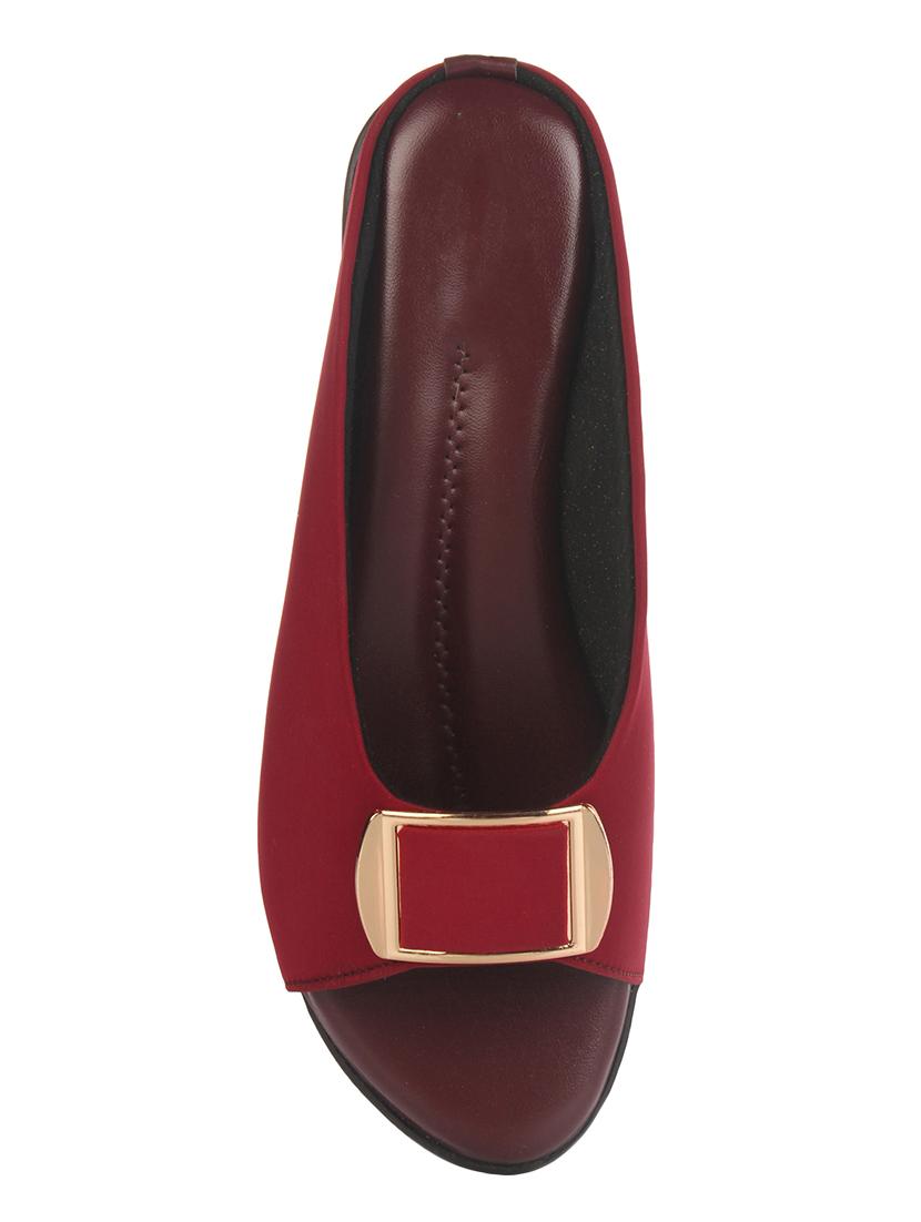 red faux leather slippers - 14417920 - Zoom Image - 4