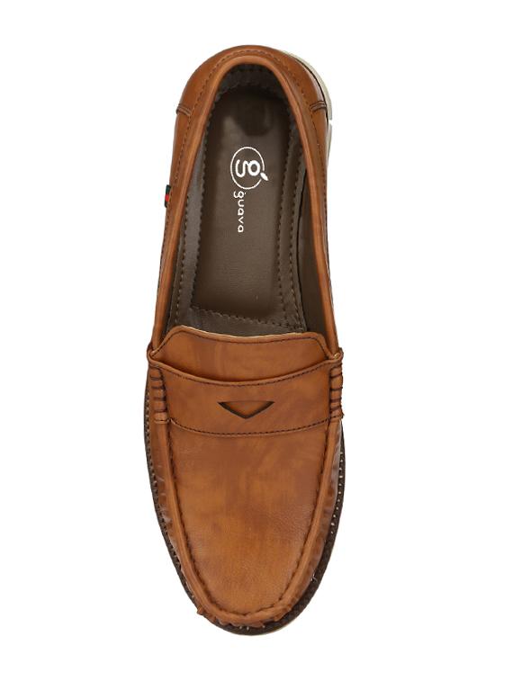 brown leatherette slip on loafer - 14418081 - Zoom Image - 4
