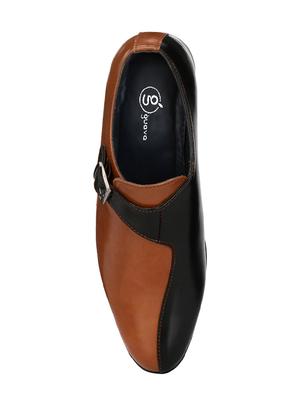 tan Leatherette slip on monk strap - 14418088 - Standard Image - 4