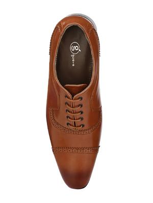 tan Leatherette lace-up oxford - 14418097 - Standard Image - 4