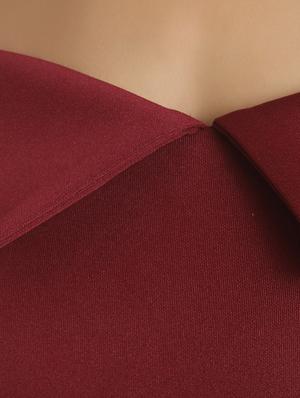 maroon off shoulder gown dress - 14418213 - Standard Image - 4