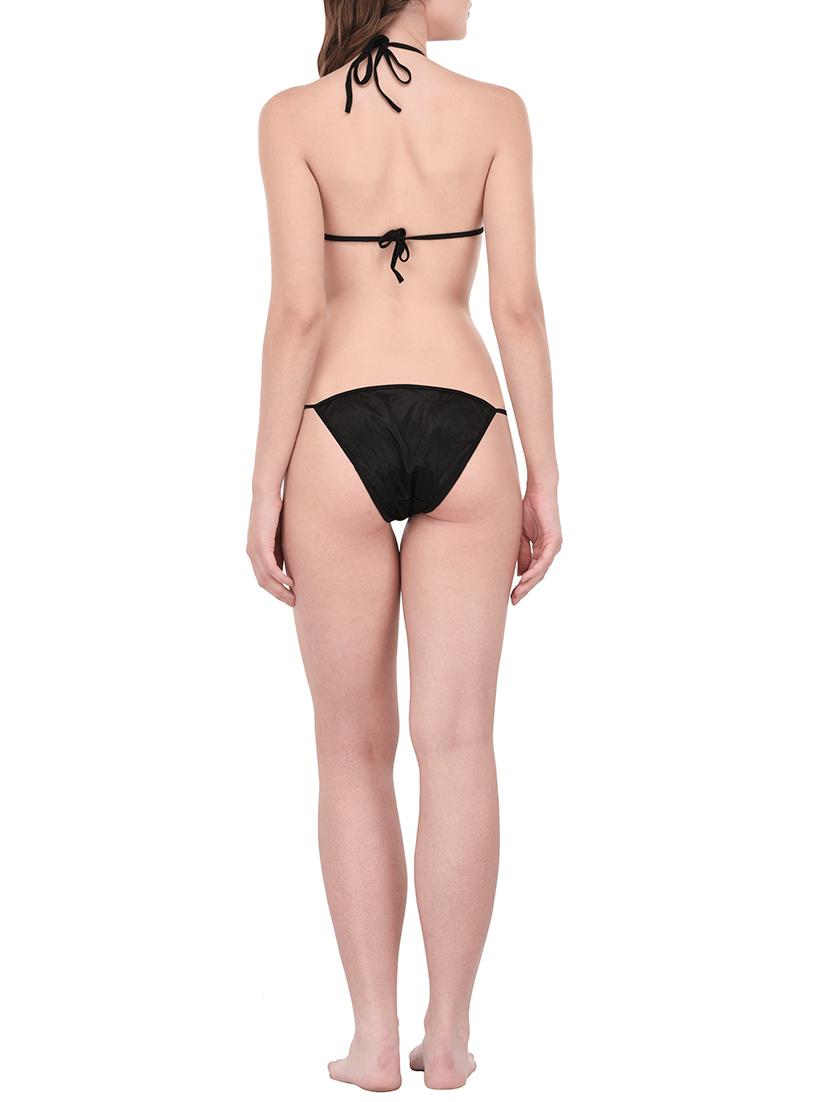 black sleepwear robe with bra panty set - 14420164 - Zoom Image - 4