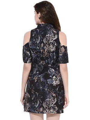 black printed shift dress - 14422048 - Standard Image - 4