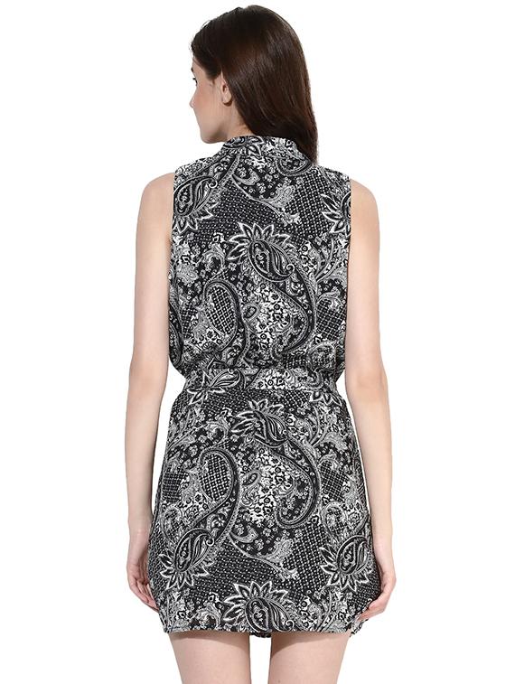 black printed shirt dress - 14422068 - Zoom Image - 4