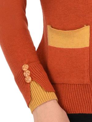 orange woollen cardigan - 14422128 - Standard Image - 4