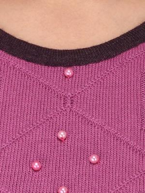 pink woollen pearl embellished pullover - 14422134 - Standard Image - 4