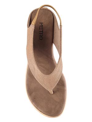 beige pu back strap sandals - 14422431 - Standard Image - 4