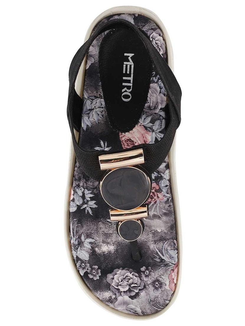 black pu back strap sandals - 14422432 - Zoom Image - 4