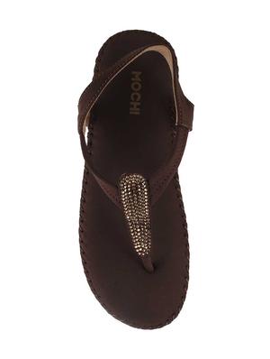 brown pu back strap sandals - 14422483 - Standard Image - 4