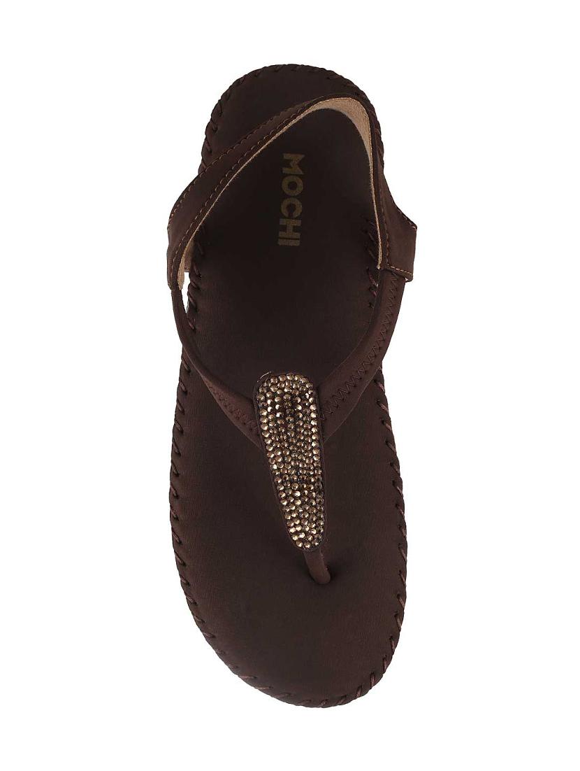 brown pu back strap sandals - 14422483 - Zoom Image - 4