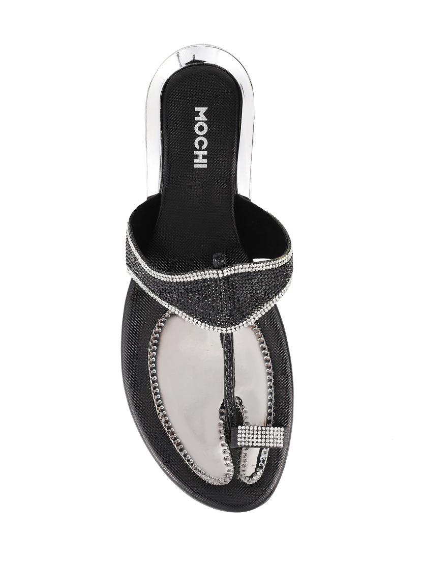 black sheet one toe sandals - 14422768 - Zoom Image - 4