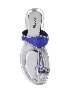 blue sheet one toe sandals - 14422771 - Standard Image - 4