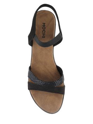 black pu back strap sandals - 14423013 - Standard Image - 4