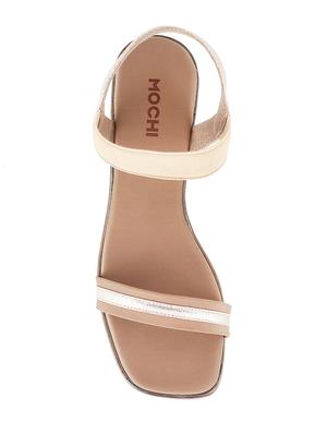 beige pu back strap sandals - 14423036 - Standard Image - 4