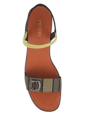 green pu back strap sandals - 14423071 - Standard Image - 4