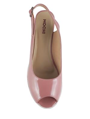 pink pu back strap wedges - 14423099 - Standard Image - 4