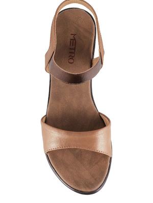gold pu back strap sandals - 14423123 - Standard Image - 4