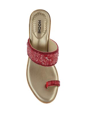 maroon one toe wedge - 14423207 - Standard Image - 4