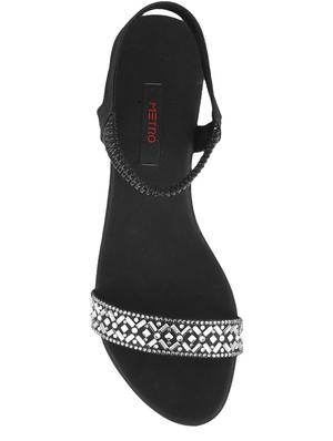 black sheet back strap sandals - 14423232 - Standard Image - 4