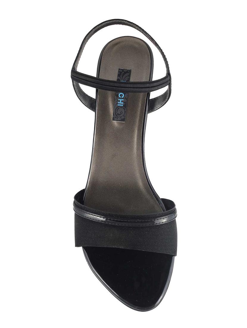 black sheet back strap sandals - 14423236 - Zoom Image - 4