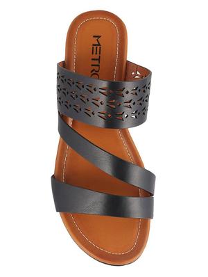black pu slip on wedges - 14423252 - Standard Image - 4