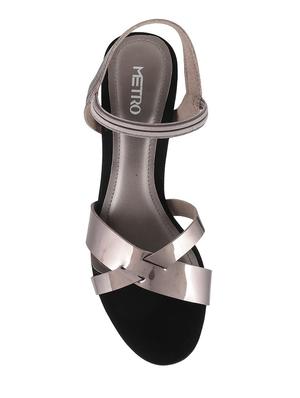 grey sheet back strap sandals - 14423262 - Standard Image - 4