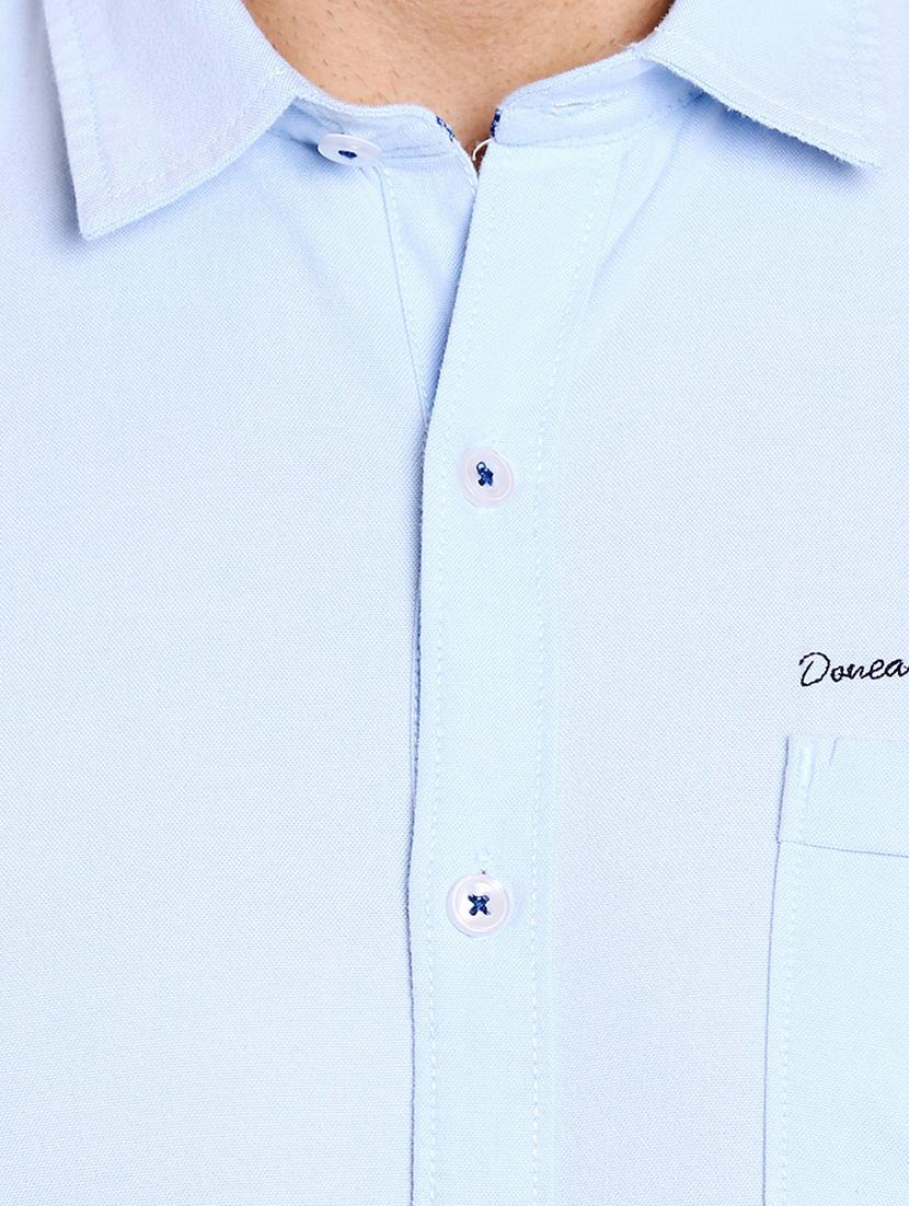 solid light blue cotton casual shirt - 14423852 - Zoom Image - 4