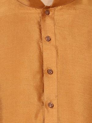 orange silk blend long kurta - 14424884 - Standard Image - 4