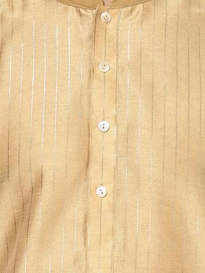 beige dupion long kurta - 14424886 - Standard Image - 4
