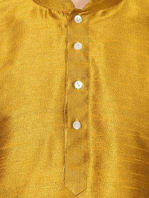 gold dupion long kurta - 14424890 - Standard Image - 4