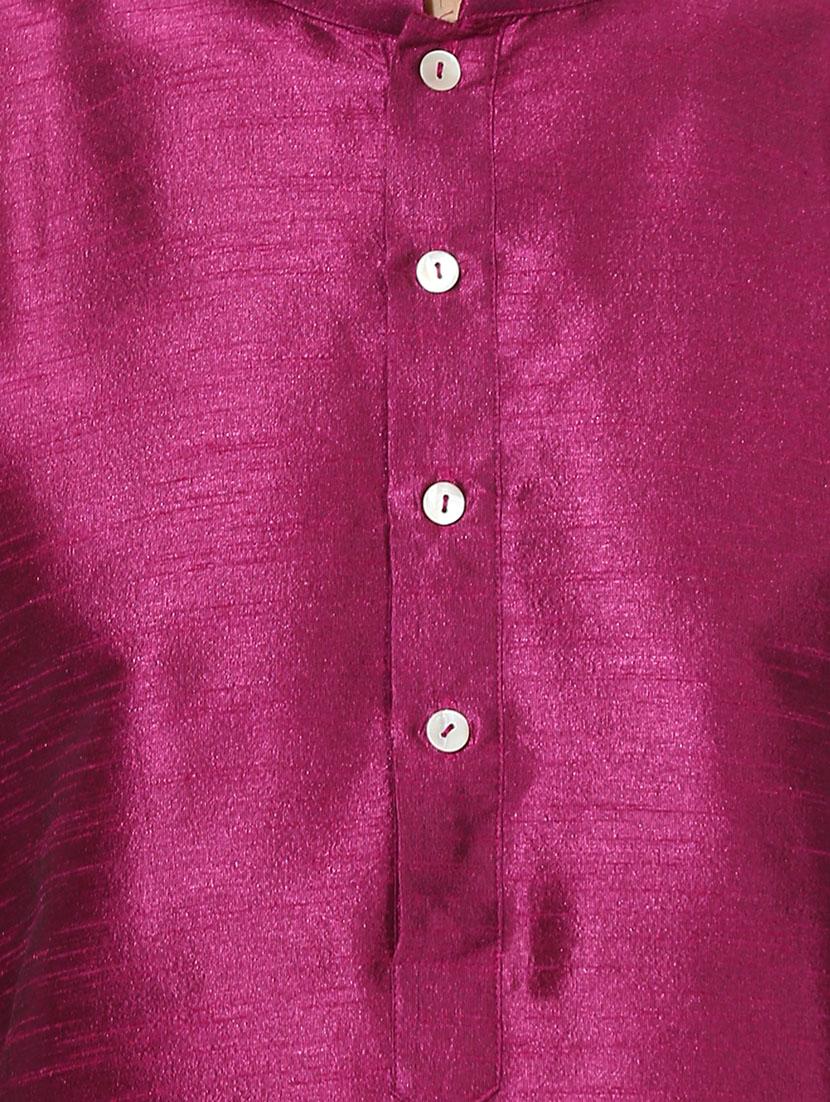 purple dupion long kurta - 14424893 - Zoom Image - 4