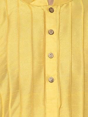 yellow dupion long kurta - 14424897 - Standard Image - 4