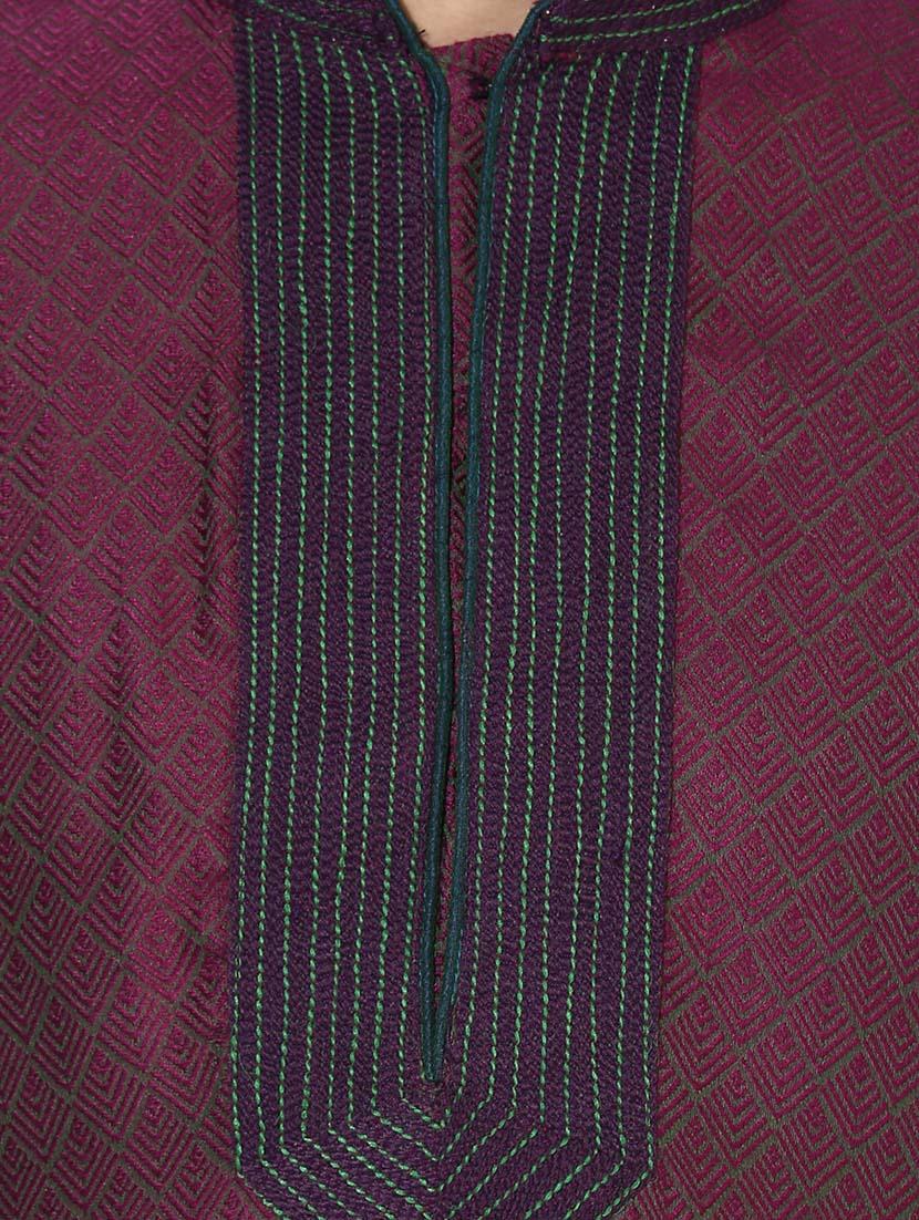 purple dupion long kurta - 14424904 - Zoom Image - 4