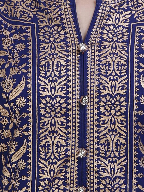 block printed long kurta - 14427581 - Zoom Image - 4