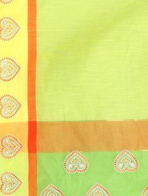The Chennai Silks green bordered saree with blouse - 14428998 - Standard Image - 4