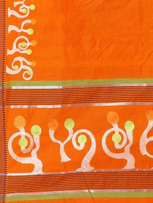 orange embroidered saree with blouse - 14429017 - Standard Image - 4