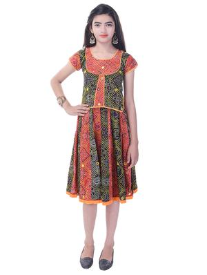 red and black cotton skirt set - 14429044 - Standard Image - 4