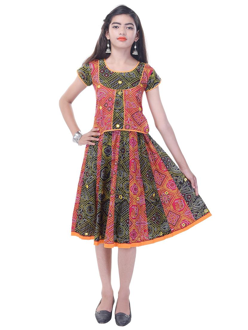 blue and black cotton skirt set - 14429048 - Zoom Image - 4
