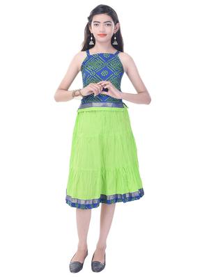 green and blue cotton skirt set - 14429050 - Standard Image - 4