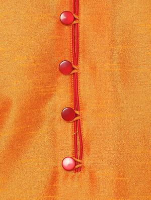 orange silk blend kurta payjama set - 14431421 - Standard Image - 4
