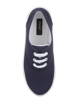 navy fabric laceup sneakers - 14432176 - Standard Image - 4